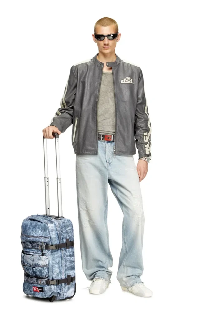 Borsa da cabina Diesel Transit’r in denim trompe l’oeil