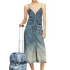 Borsa da cabina Diesel Transit’r in denim trompe l’oeil