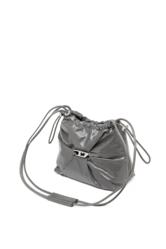 Borsa Scrunch-D-Bucket Borsa Scrunch-D-Bucket in pelle lucida stropicciata Borsa Scrunch-D-Bucket Borsa Scrunch-D-Bucket in pelle lucida stropicciata
