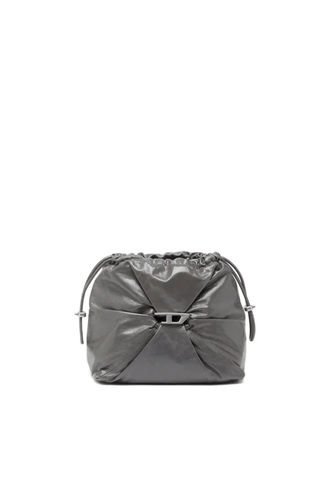 Borsa Scrunch-D-Bucket Borsa Scrunch-D-Bucket in pelle lucida stropicciata Borsa Scrunch-D-Bucket Borsa Scrunch-D-Bucket in pelle lucida stropicciata