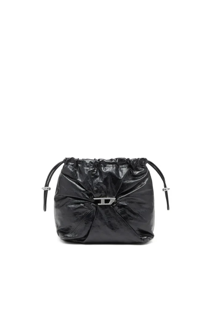 Borsa Scrunch-D-Bucket Borsa Scrunch-D-Bucket in pelle lucida stropicciata Borsa Scrunch-D-Bucket Borsa Scrunch-D-Bucket in pelle lucida stropicciata