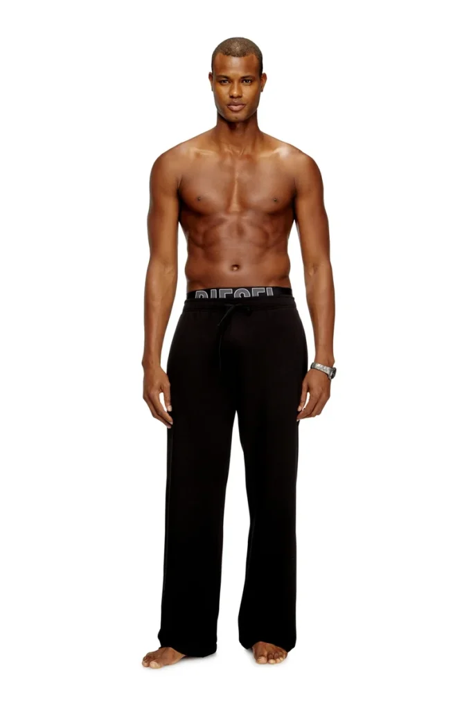 bradley-d-pop Pantaloni lounge in cotone felpato con logo in vita bradley-d-pop Pantaloni lounge in cotone felpato con logo in vita