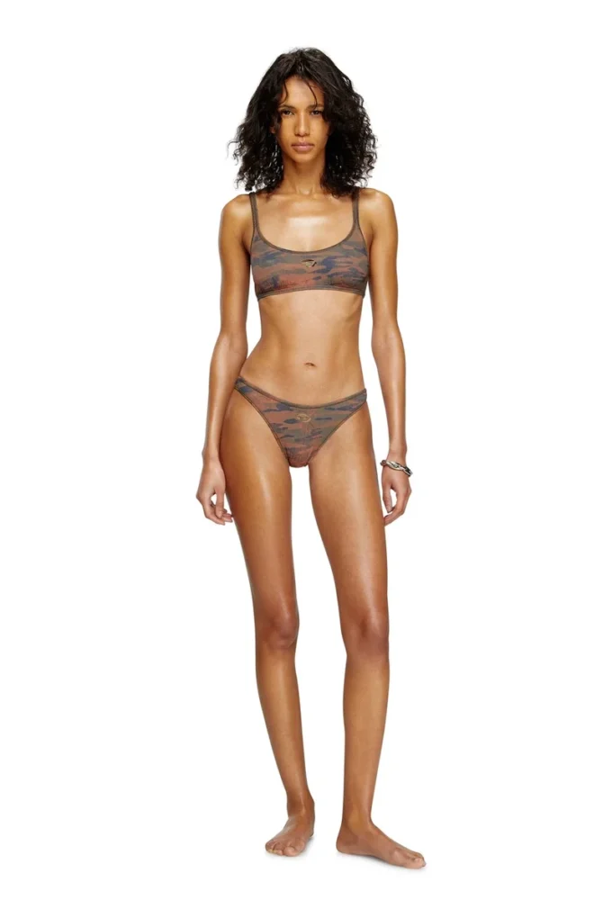 bunchy-utlt Slip da bikini mimetico con logo ritagliato bunchy-utlt Slip da bikini mimetico con logo ritagliato