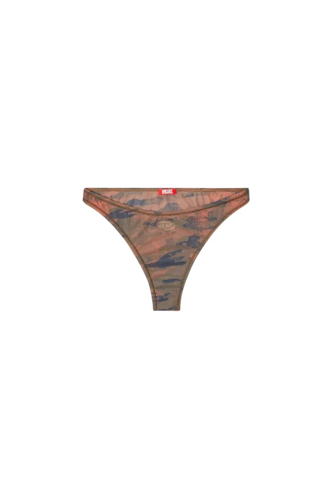 bunchy-utlt Slip da bikini mimetico con logo ritagliato bunchy-utlt Slip da bikini mimetico con logo ritagliato