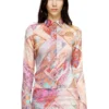c-amelia Camicia in viscosa elasticizzata con stampa araldica c-amelia Camicia in viscosa elasticizzata con stampa araldica