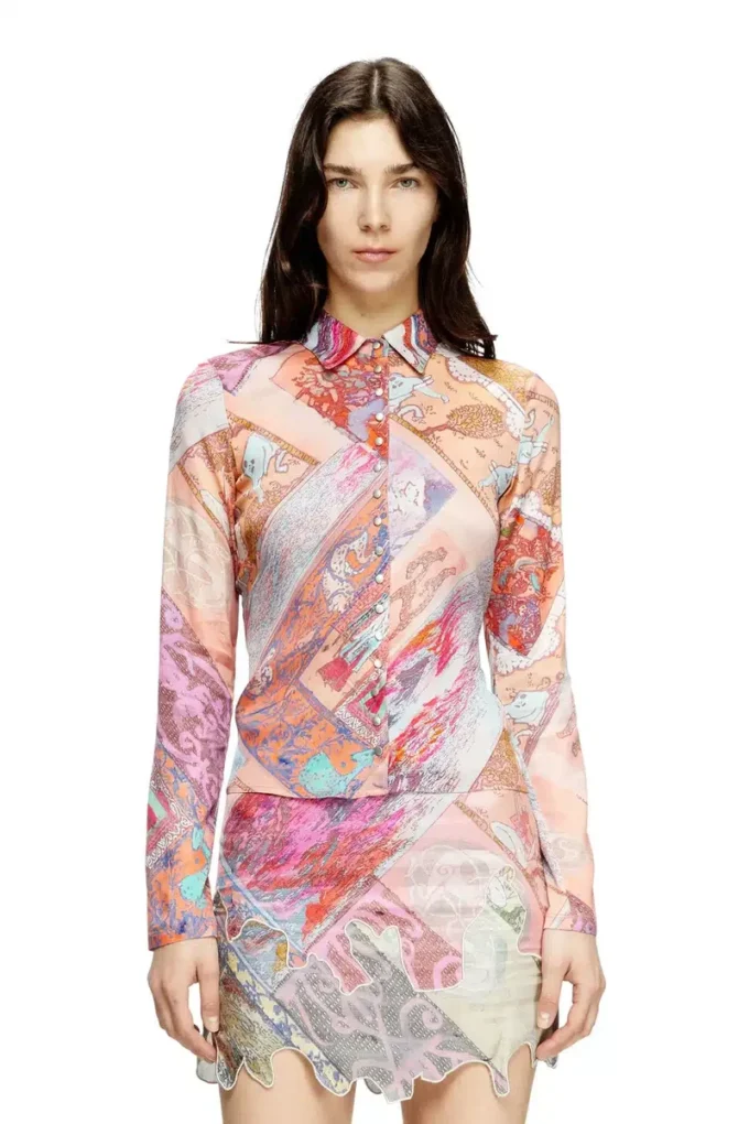 c-amelia Camicia in viscosa elasticizzata con stampa araldica c-amelia Camicia in viscosa elasticizzata con stampa araldica