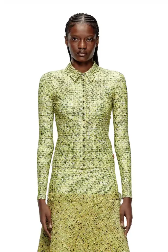 c-elaz-bc Camicia in tessuto elasticizzato con stampa bouclé c-elaz-bc Camicia in tessuto elasticizzato con stampa bouclé