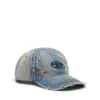 c-enic Cappellino in denim con dettagli sfrangiati e logo ricamato c-enic Cappellino in denim con dettagli sfrangiati e logo ricamato