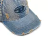 c-enic Cappellino in denim con dettagli sfrangiati e logo ricamato c-enic Cappellino in denim con dettagli sfrangiati e logo ricamato