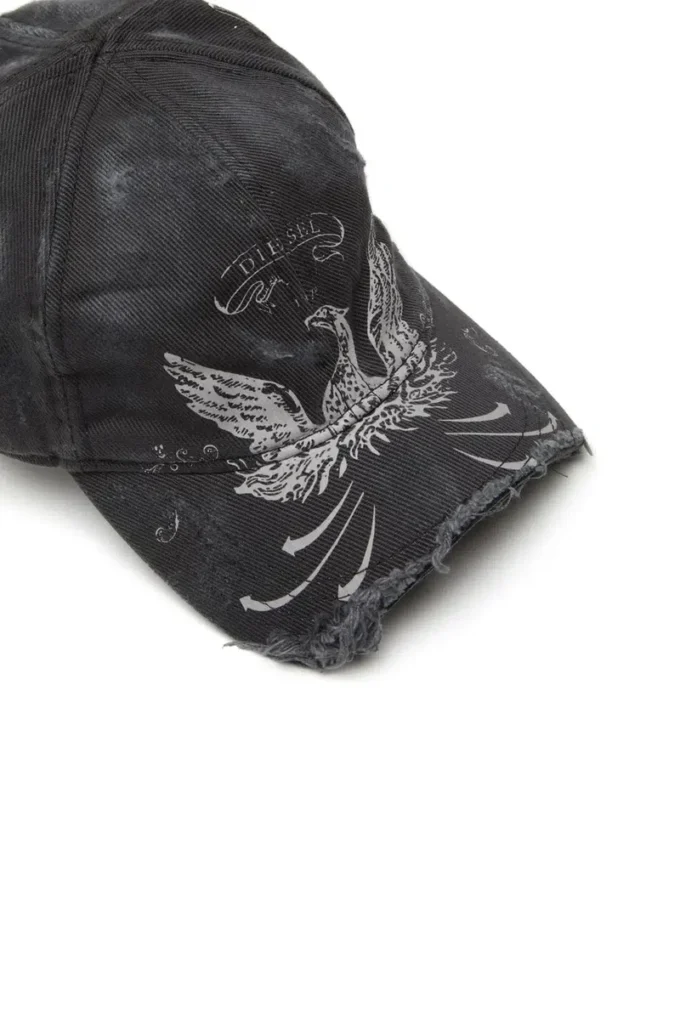 c-fenix Cappellino da baseball effetto consumato con stampa Phoenix c-fenix Cappellino da baseball effetto consumato con stampa Phoenix