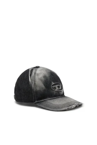 c-seymon-black Cappellino da baseball in denim effetto consumato