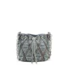 charm-d bucket s Borsa a secchiello Charm-D S-Mini in denim trapuntato argyle