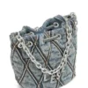 charm-d bucket s Borsa a secchiello Charm-D S-Mini in denim trapuntato argyle