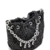 charm-d bucket s Borsa a secchiello Charm-D S-Mini in denim trapuntato trattato