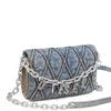 Charm-D cinturino per portafoglio Portafoglio in denim trapuntato argyle Charm-D cinturino per portafoglio Portafoglio in denim trapuntato argyle
