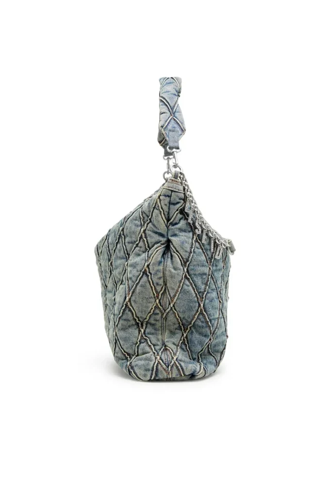 charm-d hobo Borsa hobo Charm-D-Large in denim trapuntato con motivo argyle charm-d hobo Borsa hobo Charm-D-Large in denim trapuntato con motivo argyle
