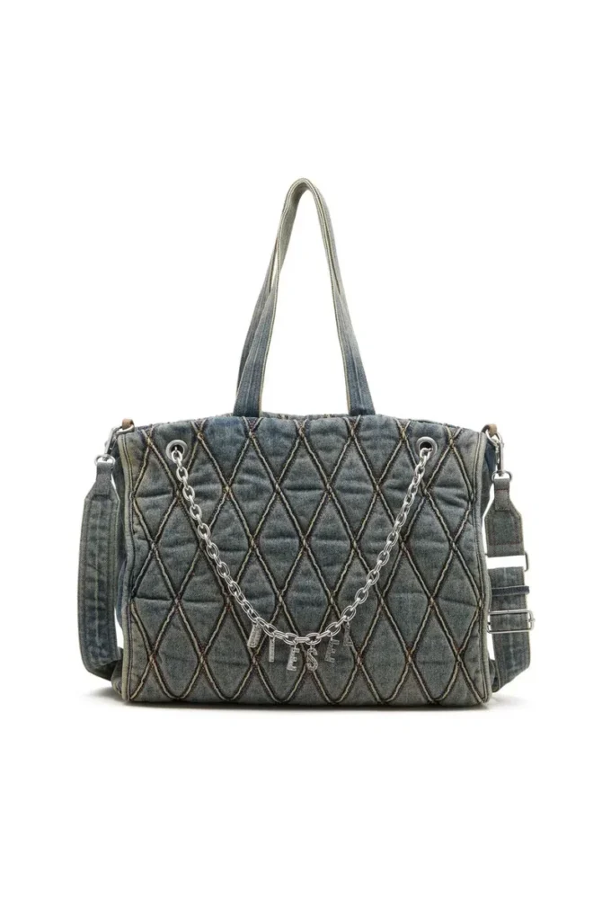 charm-d shopper Borsa Charm-D-Tote in denim trapuntato Argyle charm-d shopper Borsa Charm-D-Tote in denim trapuntato Argyle