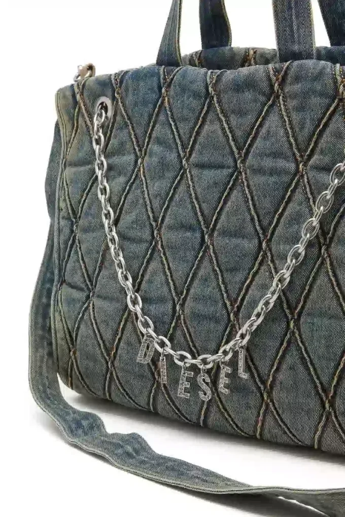 charm-d shopper Borsa Charm-D-Tote in denim trapuntato Argyle charm-d shopper Borsa Charm-D-Tote in denim trapuntato Argyle