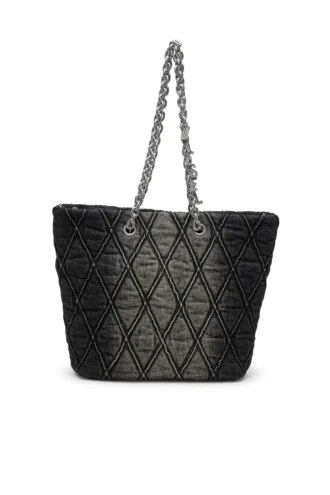 charm-d shopper m Borsa Charm-D-Tote in denim trapuntato
