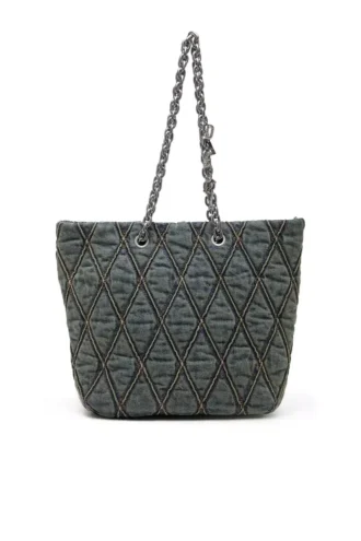 charm-d shopper m Borsa Charm-D-Tote in denim trapuntato