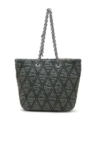 charm-d shopper m Borsa Charm-D-Tote in denim trapuntato