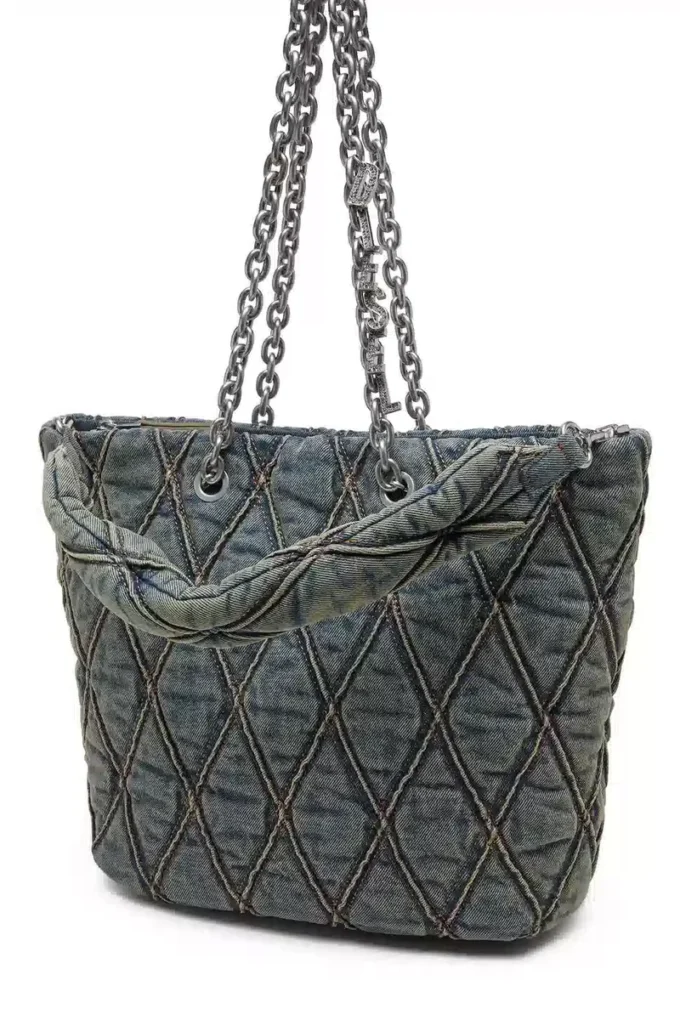 charm-d shopper m Borsa Charm-D-Tote in denim trapuntato charm-d shopper m Borsa Charm-D-Tote in denim trapuntato