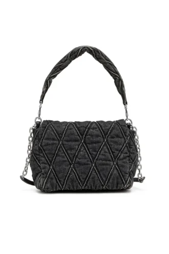 charm-d shoulder m Borsa a tracolla Charm-D M in denim trapuntato charm-d shoulder m Borsa a tracolla Charm-D M in denim trapuntato