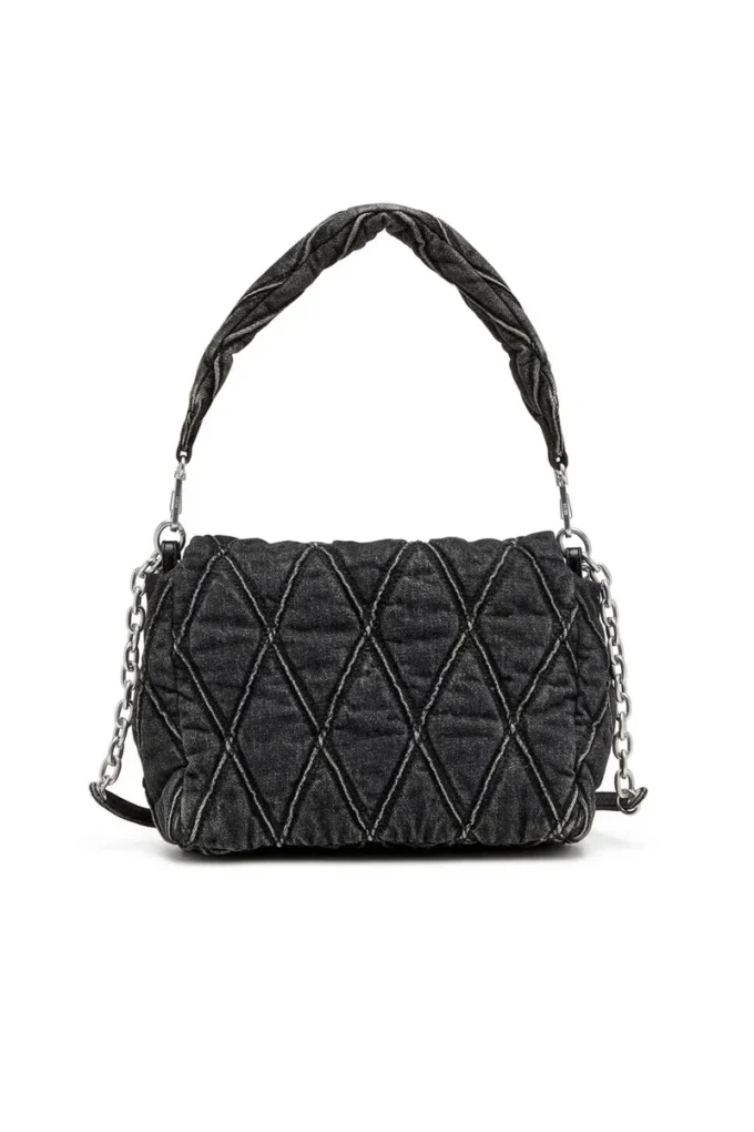 charm-d shoulder m Borsa a tracolla Charm-D M in denim trapuntato charm-d shoulder m Borsa a tracolla Charm-D M in denim trapuntato