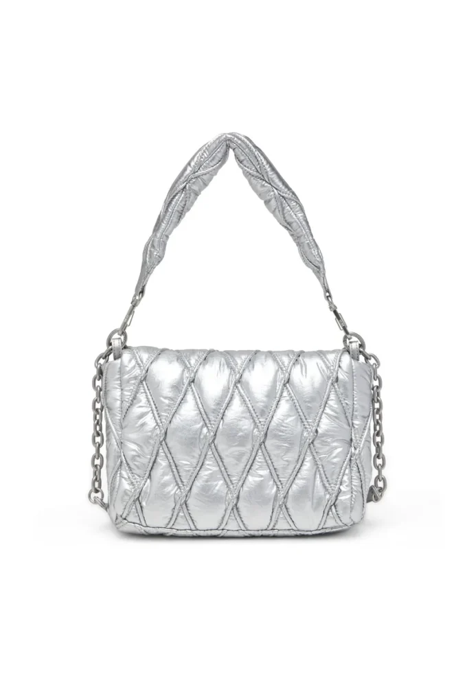 charm-d shoulder m Borsa a tracolla Charm-D M in nylon metallizzato trapuntato charm-d shoulder m Borsa a tracolla Charm-D M in nylon metallizzato trapuntato