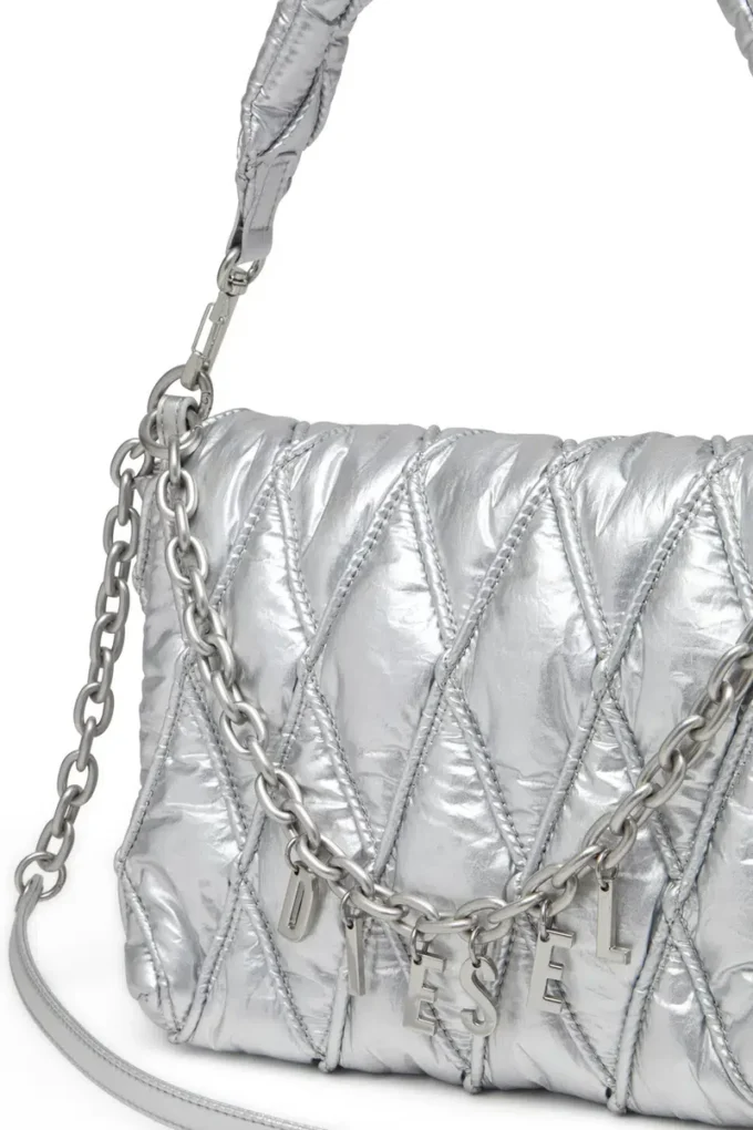charm-d shoulder m Borsa a tracolla Charm-D M in nylon metallizzato trapuntato charm-d shoulder m Borsa a tracolla Charm-D M in nylon metallizzato trapuntato