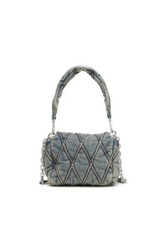 charm-d shoulder s Charm-D S-Borsa piccola in denim trapuntato charm-d shoulder s Charm-D S-Borsa piccola in denim trapuntato