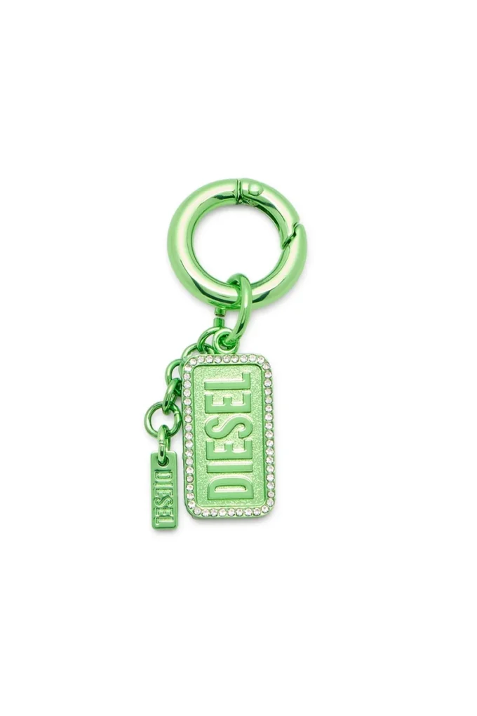 charm-diesel Portachiavi in metallo con logo Diesel e strass charm-diesel Portachiavi in metallo con logo Diesel e strass