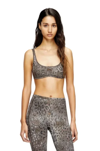 chelsea-utlt Reggiseno sportivo in nylon con stampa leopardata