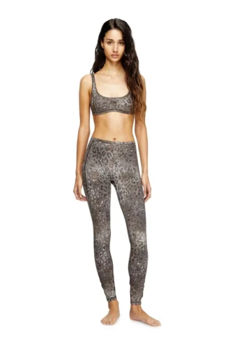 chelsea-utlt Reggiseno sportivo in nylon con stampa leopardata