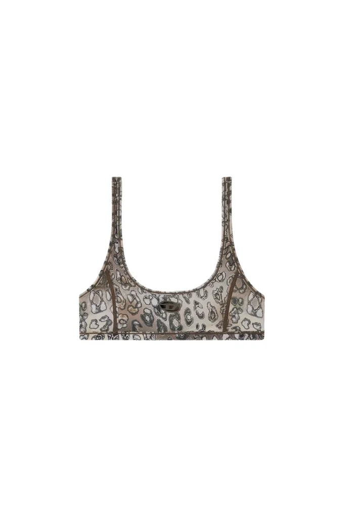 chelsea-utlt Reggiseno sportivo in nylon con stampa leopardata chelsea-utlt Reggiseno sportivo in nylon con stampa leopardata