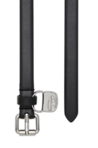 Cintura sottile in pelle da 1,4 cm con charm a forma di borsa 1DR