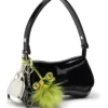 1DR dome charms Ciondolo per borsa in naplak lucido e stropicciato