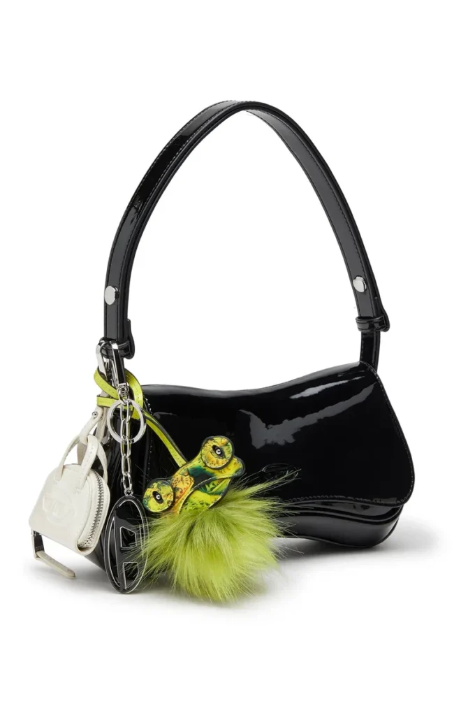1DR dome charms Ciondolo per borsa in naplak lucido e stropicciato