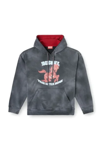 cl-s-boxt-hood-horse Felpa con cappuccio tie-dye con stampa grafica cavallo