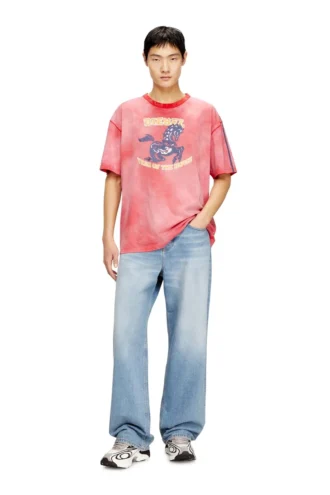 cl-t-boxt-horse T-shirt in cotone con stampa grafica cavallo