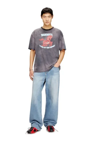 cl-t-boxt-horse T-shirt in cotone con stampa grafica cavallo