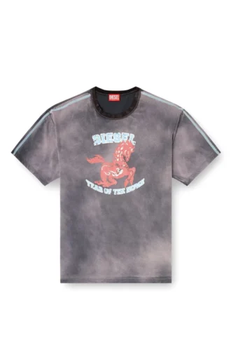cl-t-boxt-horse T-shirt in cotone con stampa grafica cavallo