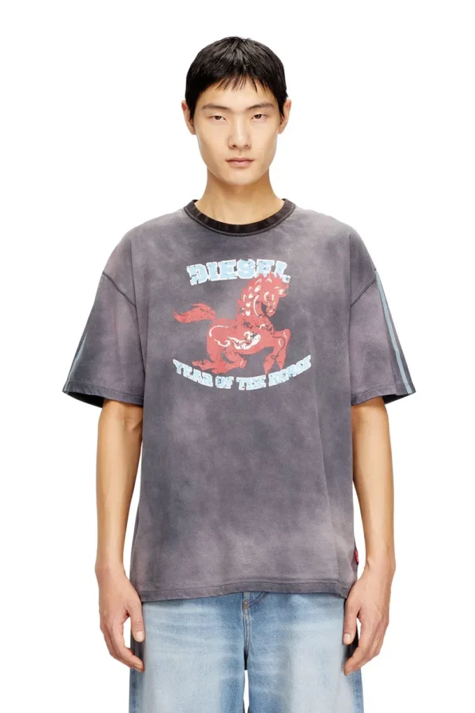 cl-t-boxt-horse T-shirt in cotone con stampa grafica cavallo cl-t-boxt-horse T-shirt in cotone con stampa grafica cavallo