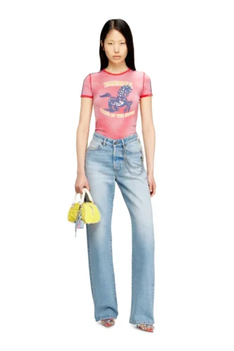 cl-t-uncutie-horse T-shirt in cotone elasticizzato con stampa grafica di cavallo