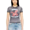 cl-t-uncutie-horse T-shirt in cotone elasticizzato con stampa grafica di cavallo cl-t-uncutie-horse T-shirt in cotone elasticizzato con stampa grafica di cavallo