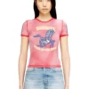 cl-t-uncutie-horse T-shirt in cotone elasticizzato con stampa grafica di cavallo cl-t-uncutie-horse T-shirt in cotone elasticizzato con stampa grafica di cavallo