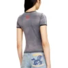 cl-t-uncutie-horse T-shirt in cotone elasticizzato con stampa grafica di cavallo cl-t-uncutie-horse T-shirt in cotone elasticizzato con stampa grafica di cavallo