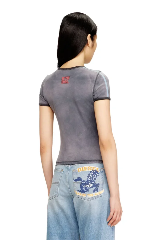 cl-t-uncutie-horse T-shirt in cotone elasticizzato con stampa grafica di cavallo cl-t-uncutie-horse T-shirt in cotone elasticizzato con stampa grafica di cavallo
