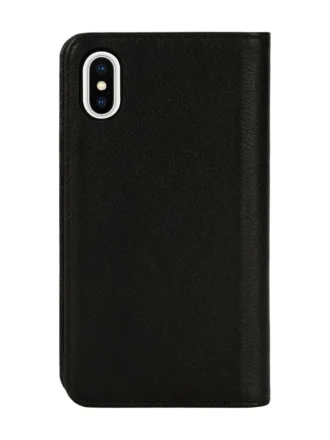 Custodia folio 2 in 1 Diesel per iPhone XS e iPhone X Custodia in pelle nera con logo stampato e impresso, iPhone XS e X
