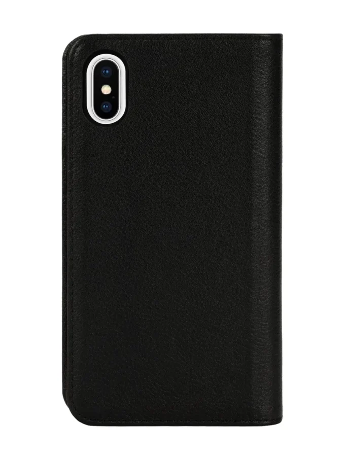 Custodia folio 2 in 1 Diesel per iPhone XS e iPhone X Custodia in pelle nera con logo stampato e impresso, iPhone XS e X